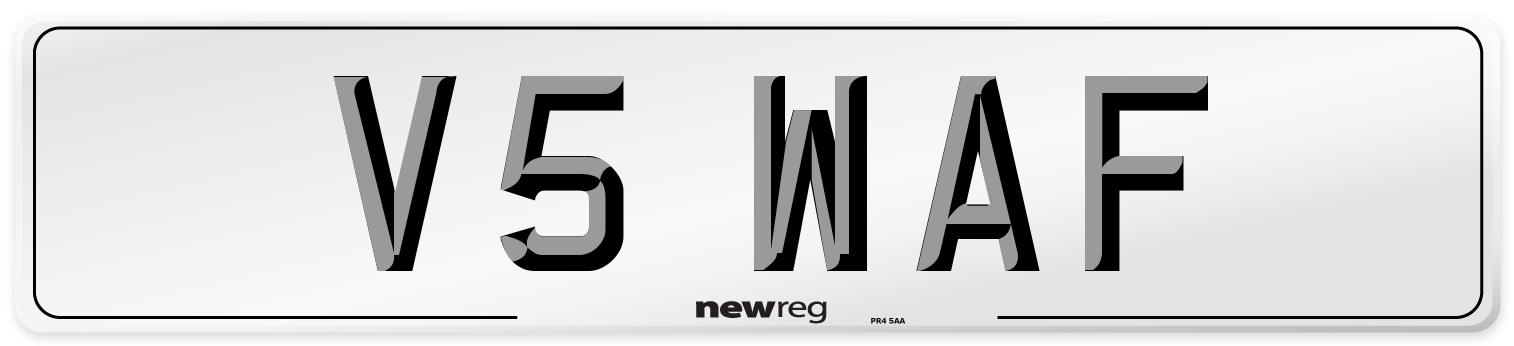 V5 WAF Number Plate from New Reg